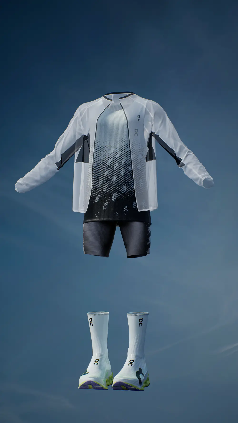 Digital On look with a white jacket